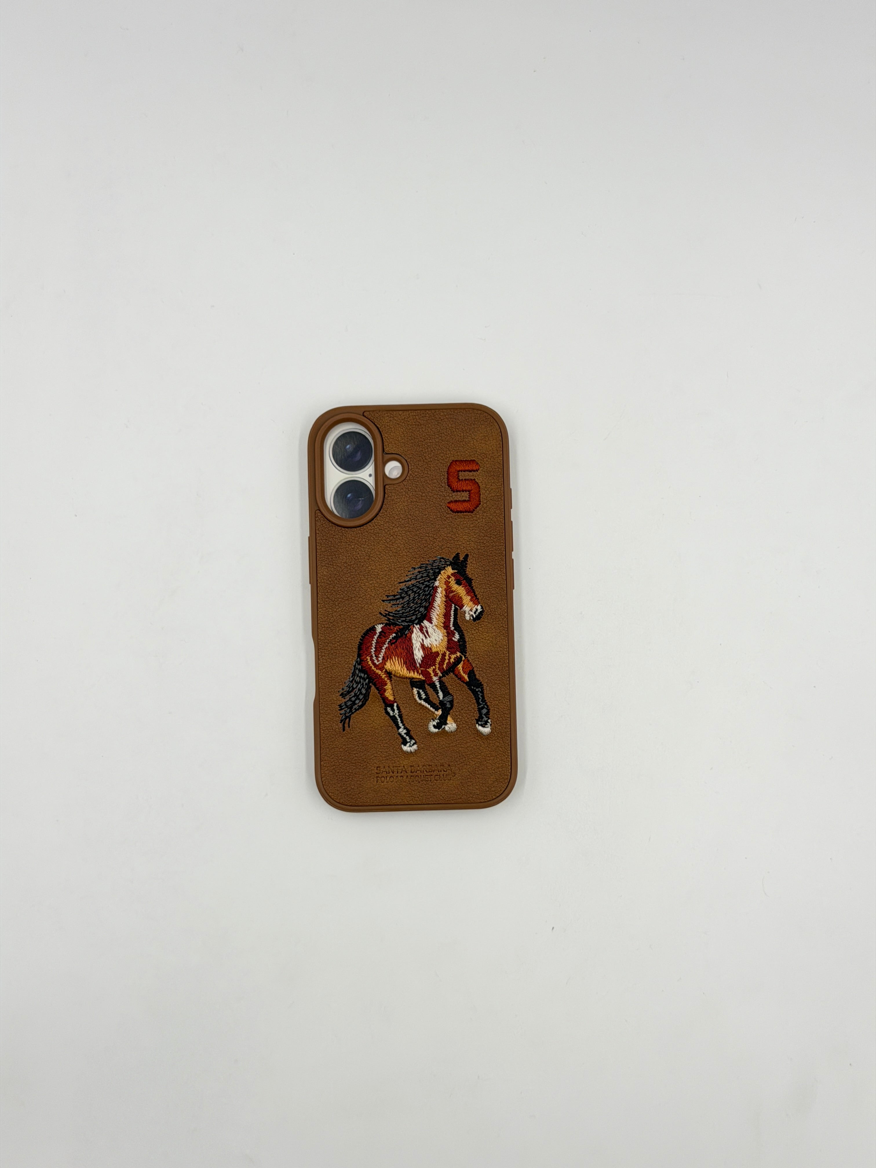 Royal Chestnut Stallion Embroidered Case (iPhone 16)