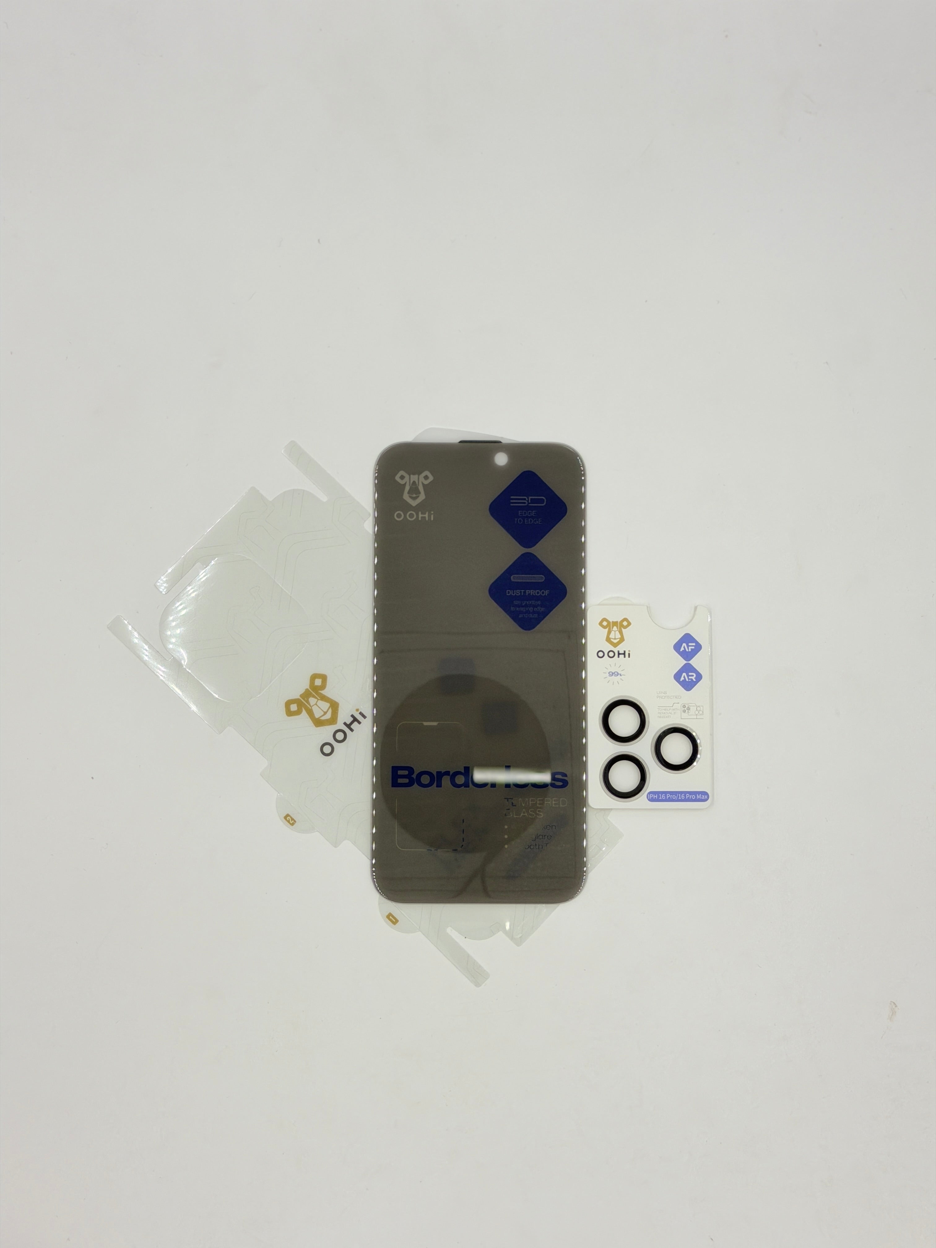 OOHI 3D Edge-to-Edge Privacy Tempered Glass with Camera Lens Protector