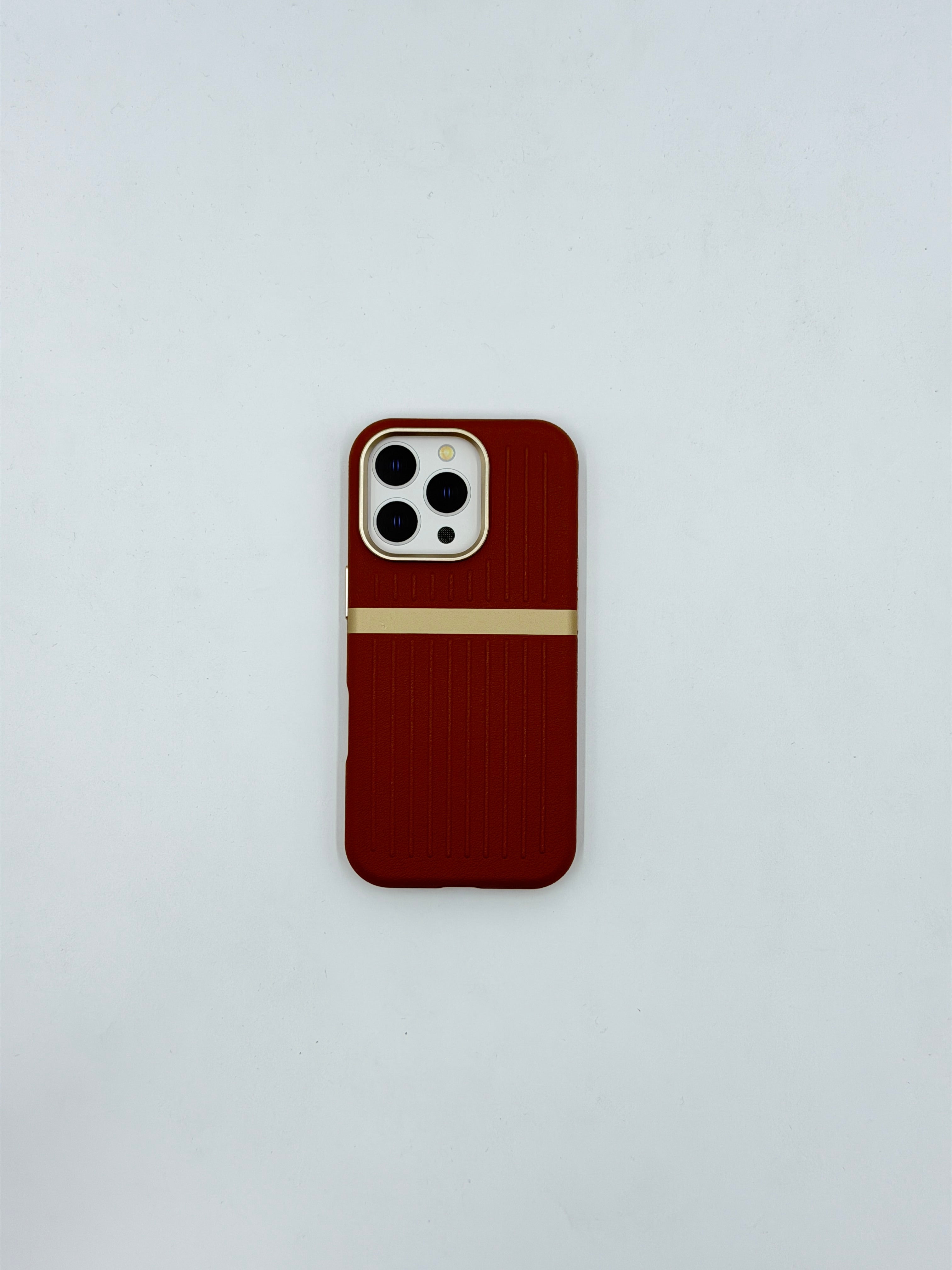 Crimson Executive Stripe Case (iPhone 16 Pro)